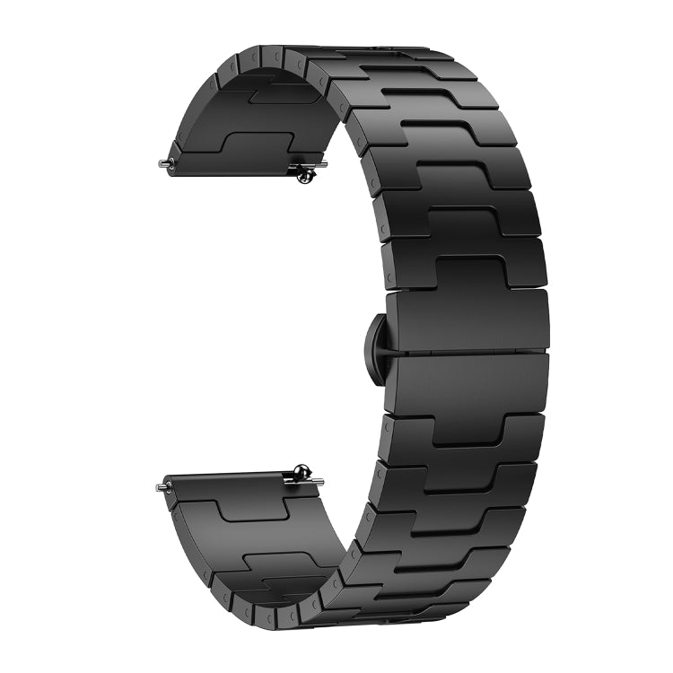 For Huawei GT4 46mm / GT5 46mm / GT5 Pro 22mm H-shaped Butterfly Buckle Stainless Steel Watch Band(Black) - 22mm Bands by PMC Jewellery | Online Shopping South Africa | PMC Jewellery | Buy Now Pay Later Mobicred