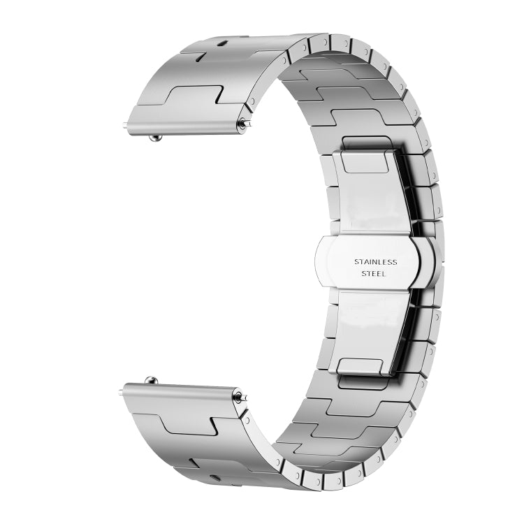 For Huawei GT4 46mm / GT5 46mm / GT5 Pro 22mm H-shaped Butterfly Buckle Stainless Steel Watch Band(Silver) - free shipping - PMC TechLife - Order now!