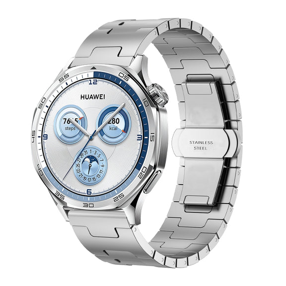 For Huawei GT4 46mm / GT5 46mm / GT5 Pro 22mm H-shaped Butterfly Buckle Stainless Steel Watch Band(Silver)