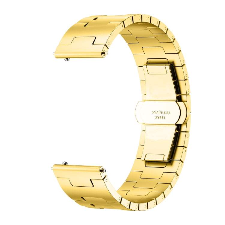 For Huawei GT4 46mm / GT5 46mm / GT5 Pro 22mm H-shaped Butterfly Buckle Stainless Steel Watch Band(Gold)