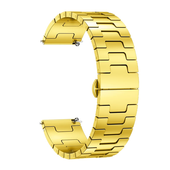 For Huawei GT4 46mm / GT5 46mm / GT5 Pro 22mm H-shaped Butterfly Buckle Stainless Steel Watch Band(Gold)