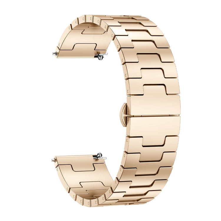 For Huawei GT4 46mm / GT5 46mm / GT5 Pro 22mm H-shaped Butterfly Buckle Stainless Steel Watch Band(Rose Gold)