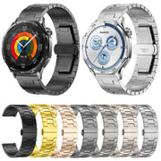 For Huawei GT4 46mm / GT5 46mm / GT5 Pro 22mm H-shaped Butterfly Buckle Stainless Steel Watch Band(Black)