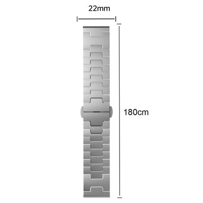 For Huawei GT4 46mm / GT5 46mm / GT5 Pro 22mm H-shaped Butterfly Buckle Stainless Steel Watch Band(Black) - 22mm Bands by PMC Jewellery | Online Shopping South Africa | PMC Jewellery | Buy Now Pay Later Mobicred