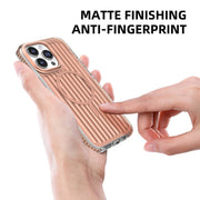 For iPhone 16 Pro Max Mutural Corrugated Texture Magsafe Magnetic Shockproof Phone Case(Antique Brass)
