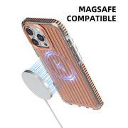 For iPhone 16 Mutural Corrugated Texture Magsafe Magnetic Shockproof Phone Case(Silver)