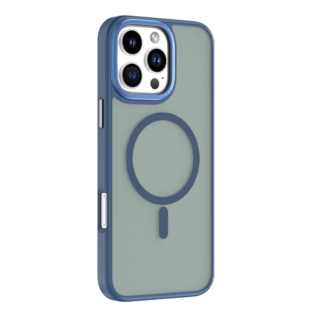For iPhone 16 Pro Max Mutural Skin Feel Series Frosted MagSafe Magnetic Phone Case(Blue)