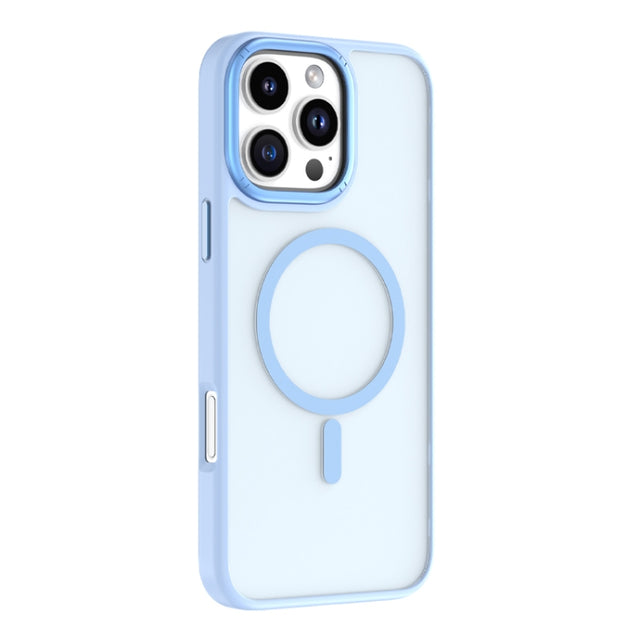 For iPhone 16 Pro Max Mutural Skin Feel Series Frosted MagSafe Magnetic Phone Case(Light Blue)
