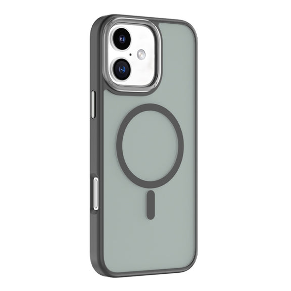 For iPhone 16 Mutural Skin Feel Series Frosted MagSafe Magnetic Phone Case(Black)