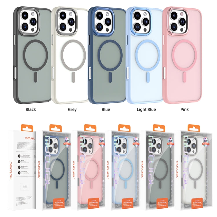For iPhone 16 Pro Max Mutural Skin Feel Series Frosted MagSafe Magnetic Phone Case(Pink)