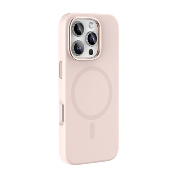 For iPhone 16 Pro Mutural Karen Series Liquid Silicone MagSafe Magnetic Phone Case(Pink)