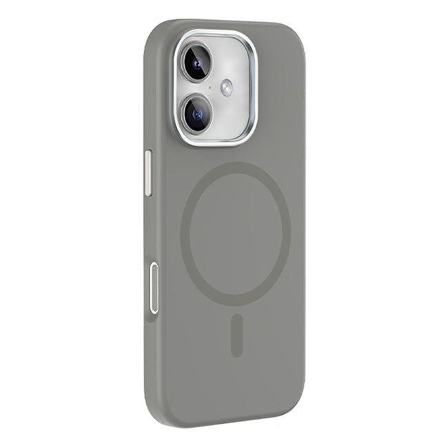 For iPhone 16 Mutural Karen Series Liquid Silicone MagSafe Magnetic Phone Case(Grey)