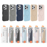For iPhone 16 Pro Max Mutural Karen Series Liquid Silicone MagSafe Magnetic Phone Case(Pink)