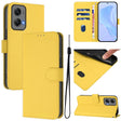 For Motorola Moto G Stylus 5G 2024 Skin Feel Solid Color Leather Phone Case with Lanyard(Lemon Yellow) - Motorola Cases by PMC Jewellery | Online Shopping South Africa | PMC Jewellery | Buy Now Pay Later Mobicred