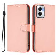 For Motorola Moto G Power 5G 2024 Skin Feel Solid Color Leather Phone Case with Lanyard(Pink)