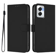 For Motorola Moto G Power 5G 2024 Skin Feel Solid Color Leather Phone Case with Lanyard(Black)