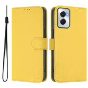 For Motorola Moto G Power 5G 2024 Skin Feel Solid Color Leather Phone Case with Lanyard(Lemon Yellow)