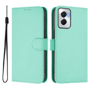 For Motorola Moto G Power 5G 2024 Skin Feel Solid Color Leather Phone Case with Lanyard(Mint Green)