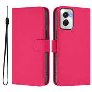 For Motorola Moto G Power 5G 2024 Skin Feel Solid Color Leather Phone Case with Lanyard(Rose Red)