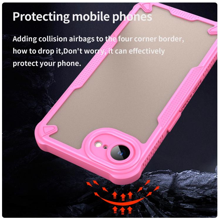 For iPhone 16e Armor Glaze PC Hybrid TPU Phone Case(Pink) - iPhone 16e Cases by PMC TechLife | Online Shopping South Africa | PMC TechLife | Buy Now Pay Later Mobicred