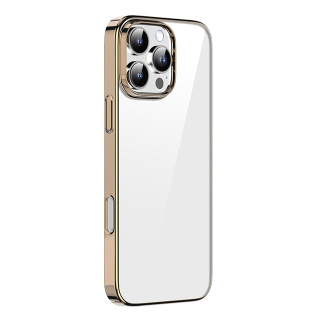 For iPhone 16 Pro Mutural Jiantou Series Electroplating Hybrid PC Phone Case(Mocha Gold)