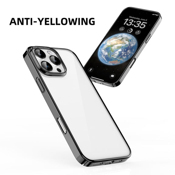 For iPhone 16 Mutural Jiantou Series Electroplating Hybrid PC Phone Case(Dark Blue)