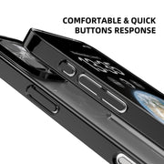 For iPhone 16 Pro Max Mutural Jiantou Series Electroplating Hybrid PC Phone Case(Black)