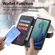 For Motorola Moto G 5G 2024 CaseNeo MagSafe RFID Anti-theft Retro Leather Phone Case(Black)