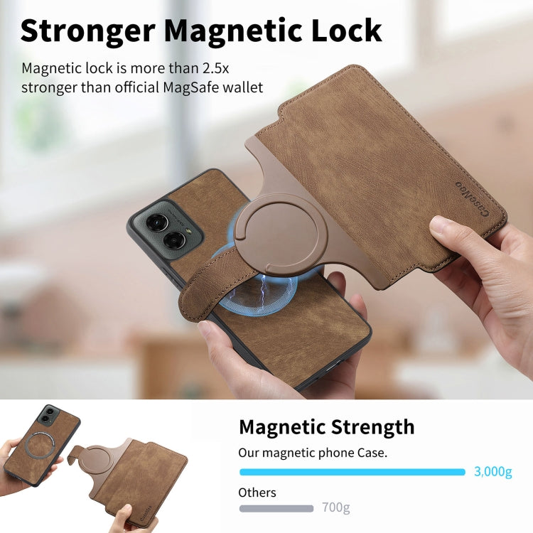 For Motorola Moto G 5G 2024 CaseNeo MagSafe RFID Anti-theft Retro Leather Phone Case(Brown)