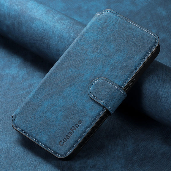 For Motorola Moto G 5G 2024 CaseNeo MagSafe RFID Anti-theft Retro Leather Phone Case(Blue)