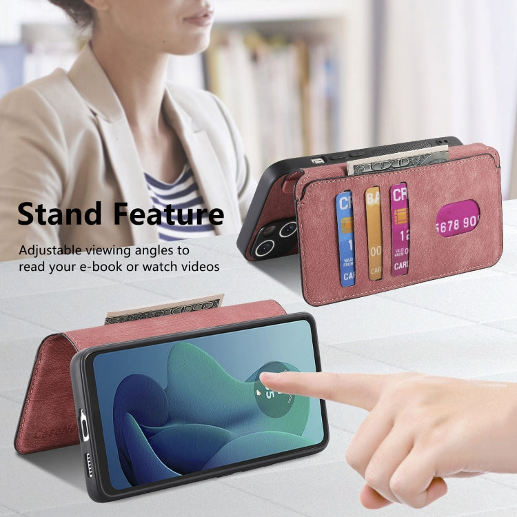 For Motorola Moto G 5G 2024 CaseNeo MagSafe RFID Anti-theft Retro Leather Phone Case(Pink)