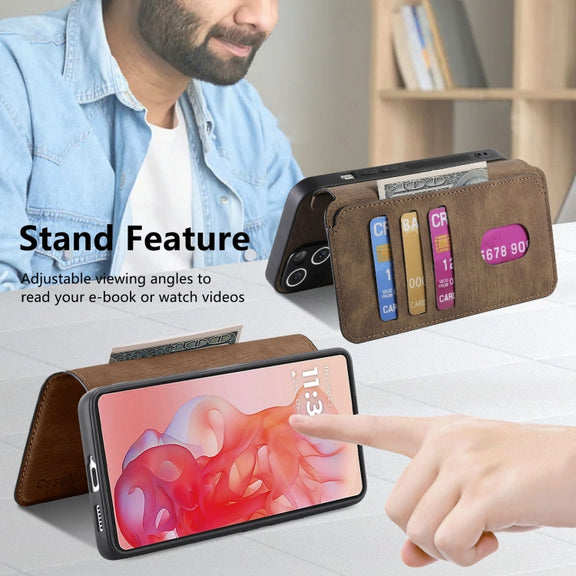 For Motorola Moto G Stylus 5G 2024 CaseNeo MagSafe RFID Anti-theft Retro Leather Phone Case(Brown)