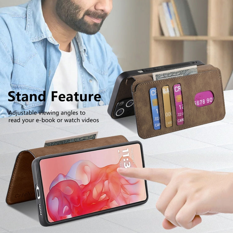 For Motorola Moto G Stylus 5G 2024 CaseNeo MagSafe RFID Anti-theft Retro Leather Phone Case(Brown)