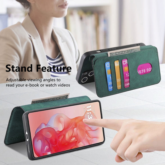 For Motorola Moto G Stylus 5G 2024 CaseNeo MagSafe RFID Anti-theft Retro Leather Phone Case(Green)