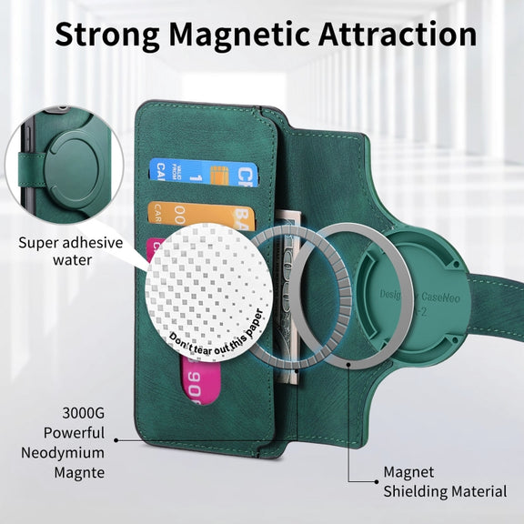 For Motorola Moto G Stylus 5G 2024 CaseNeo MagSafe RFID Anti-theft Retro Leather Phone Case(Green)