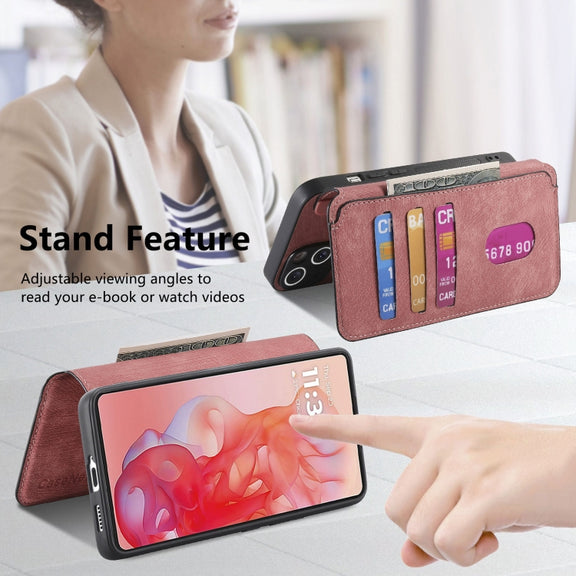 For Motorola Moto G Stylus 5G 2024 CaseNeo MagSafe RFID Anti-theft Retro Leather Phone Case(Pink)