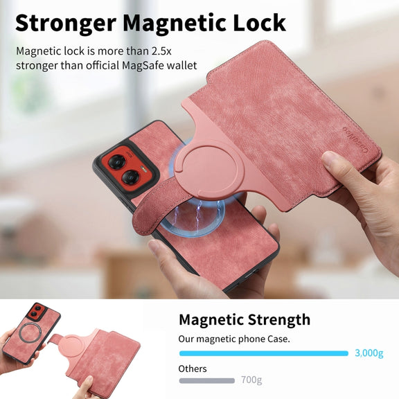 For Motorola Moto G Stylus 5G 2024 CaseNeo MagSafe RFID Anti-theft Retro Leather Phone Case(Pink)