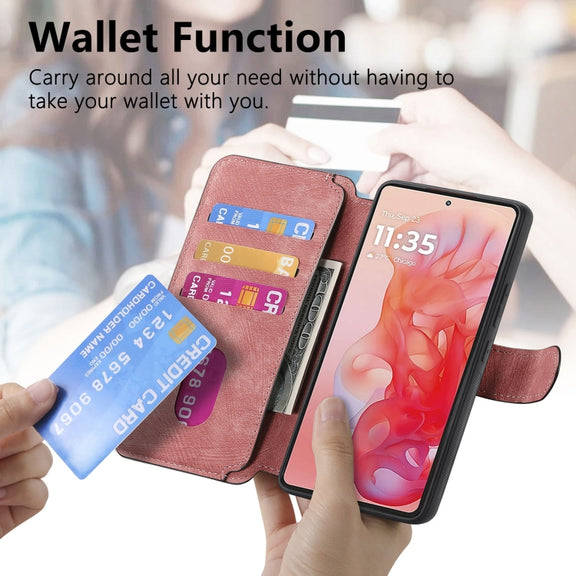 For Motorola Moto G Stylus 5G 2024 CaseNeo MagSafe RFID Anti-theft Retro Leather Phone Case(Pink)
