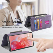 For Motorola Moto G Stylus 5G 2024 CaseNeo MagSafe RFID Anti-theft Retro Leather Phone Case(Purple)