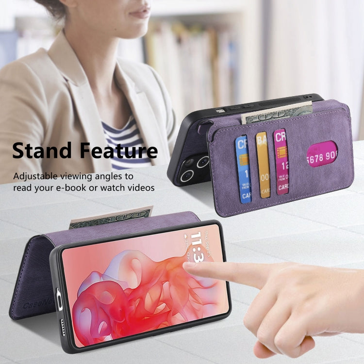 For Motorola Moto G Stylus 5G 2024 CaseNeo MagSafe RFID Anti-theft Retro Leather Phone Case(Purple)