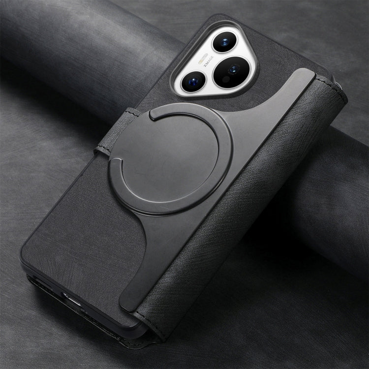 For Huawei Pura 70 CaseNeo MagSafe RFID Anti-theft Retro Leather Phone Case(Black)