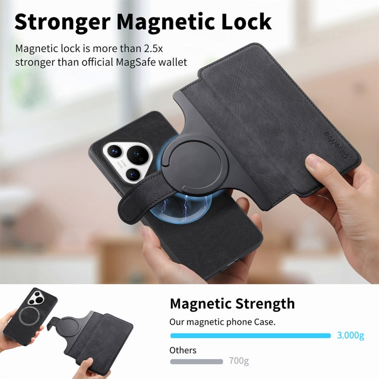 For Huawei Pura 70 CaseNeo MagSafe RFID Anti-theft Retro Leather Phone Case(Black)