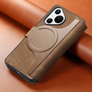 For Huawei Pura 70 CaseNeo MagSafe RFID Anti-theft Retro Leather Phone Case(Brown)