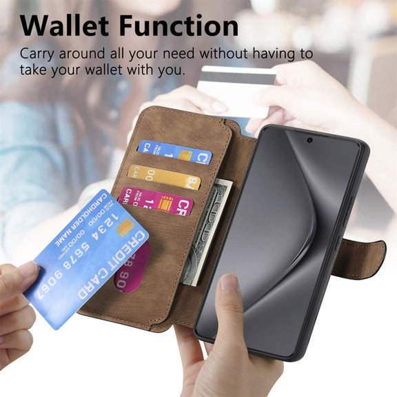 For Huawei Pura 70 CaseNeo MagSafe RFID Anti-theft Retro Leather Phone Case(Brown)