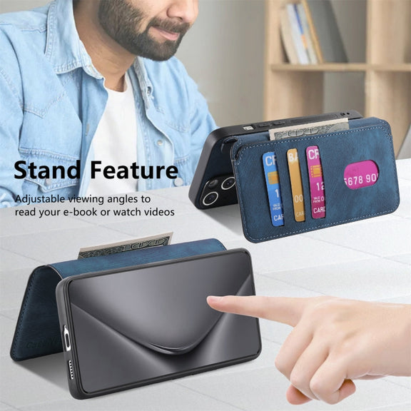 For Huawei Pura 70 CaseNeo MagSafe RFID Anti-theft Retro Leather Phone Case(Blue)
