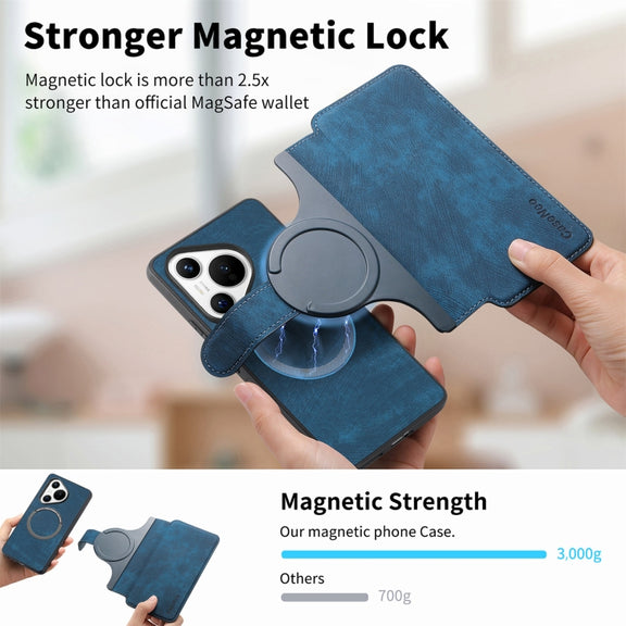 For Huawei Pura 70 CaseNeo MagSafe RFID Anti-theft Retro Leather Phone Case(Blue)