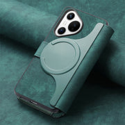 For Huawei Pura 70 CaseNeo MagSafe RFID Anti-theft Retro Leather Phone Case(Green)