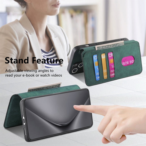 For Huawei Pura 70 CaseNeo MagSafe RFID Anti-theft Retro Leather Phone Case(Green)