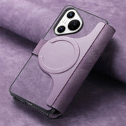 For Huawei Pura 70 CaseNeo MagSafe RFID Anti-theft Retro Leather Phone Case(Purple)