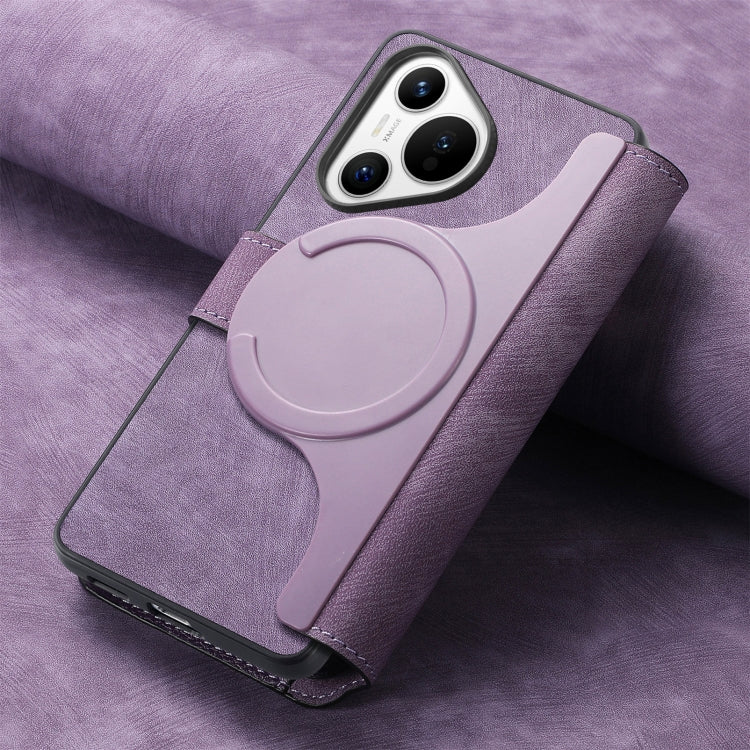For Huawei Pura 70 CaseNeo MagSafe RFID Anti-theft Retro Leather Phone Case(Purple)